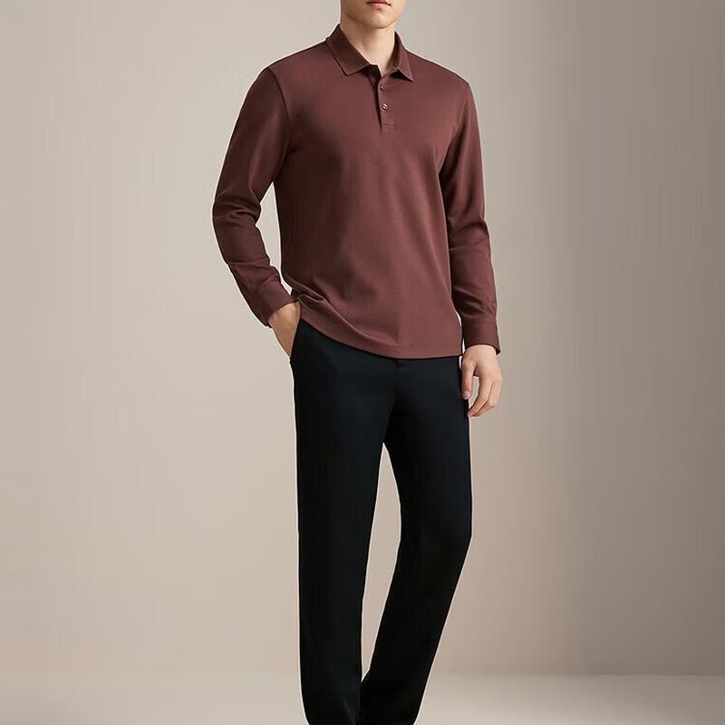 Youngor Men s Wool Blend Long-Sleeve Polo Shirt 2XL