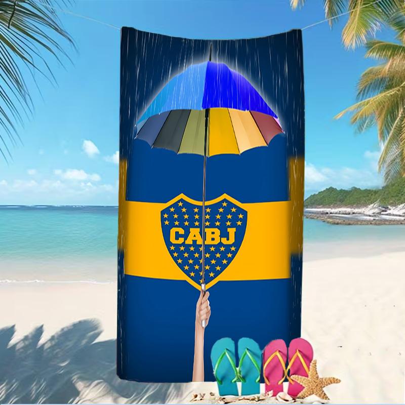 Beach Towel with Club Atlético Boca Juniors Pattern - soft,absorbent,machine washable Lightweight&Modern,swimming,Travel Essentials