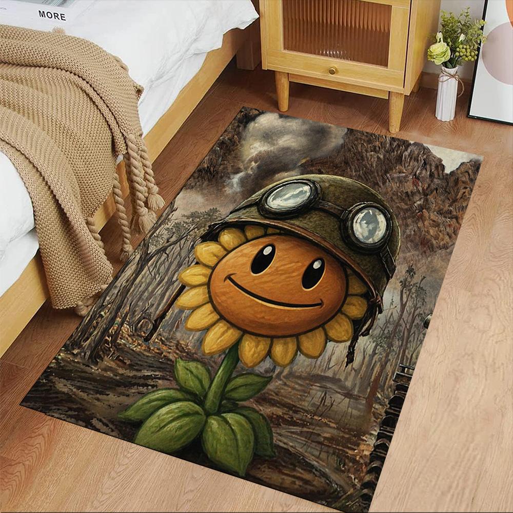 Plants Vs. Zombies Floor Mat Suitable for Decorate Room Study Room Balcony Bedrooms Anti-slip Rug Anime Office Decor