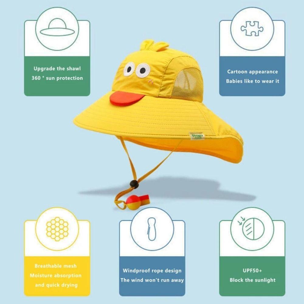 Anti UV Protection Kids  Beach Cap Neck Ear Cover Children  Bucket Hat Children Sun Hat  Summer