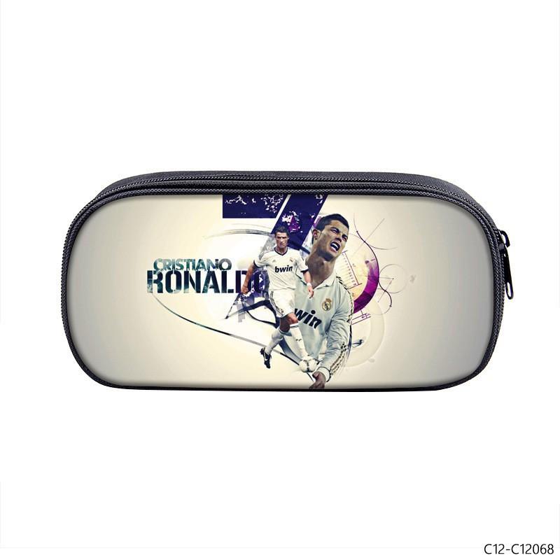 Trousse pentru creioane cu compartimente multiple, imprimată Cristiano Ronaldo, pentru copii și elevi, rechizite școlare
