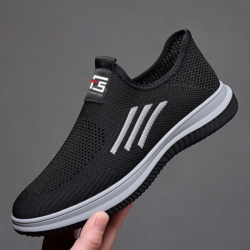 One-pedal Mesh Breathable Fly-woven Casual Sports Shoes Men's Lightweight Work Shoes Men's Shoes Old Beijing Cloth Shoes Men's