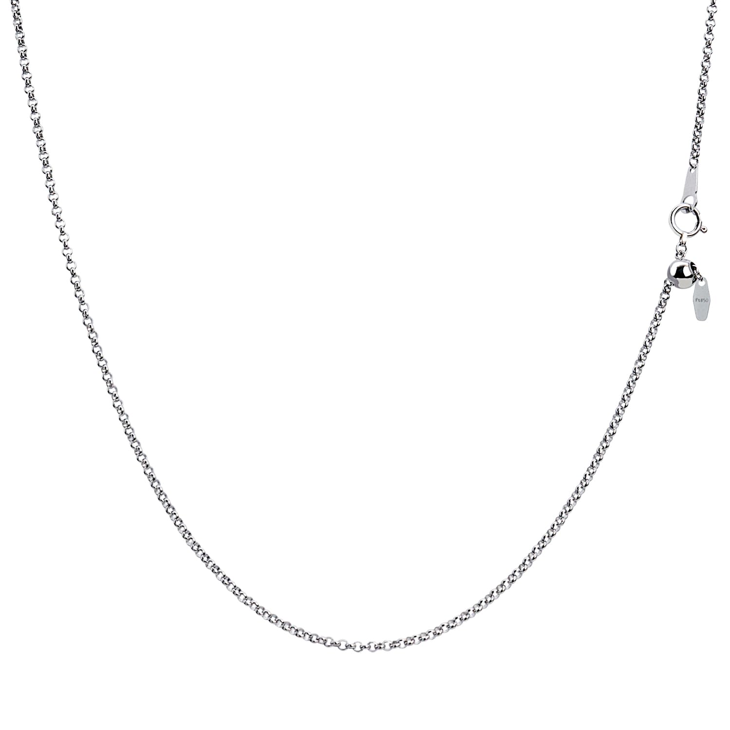 

Chain Necklace Chain Roll Chain Width pt850 Platinum Slide Adjuster Chain Length Adjustable Total Length 50cm Weight [Lara Christie] Approx. 1.9mm