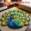 Soft Peacock Carpet Non-slip Bathroom Floor Mat Portable Blanket  for Living Room Tea Table Bedside