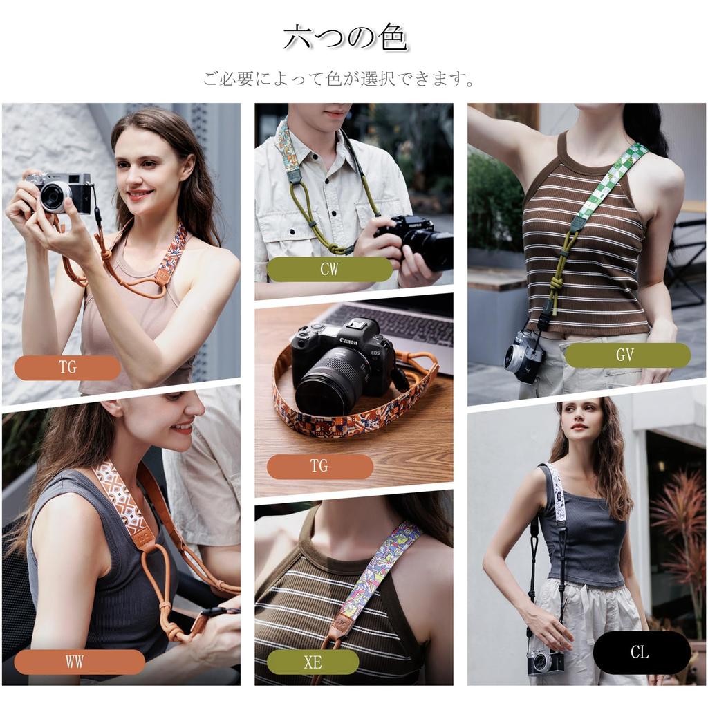 JJC Camera Stylish PU Leather Camera Neck Strap for Canon EOS Fujifilm Sony A7 Nikon Z Significantly Reduces Drop Load Adjustable Camera Shoulder