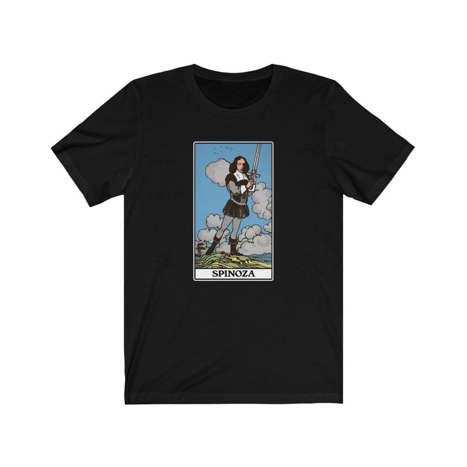 Spinoza Page of Swords Tarot Philosophy Parody T-Shirt XL