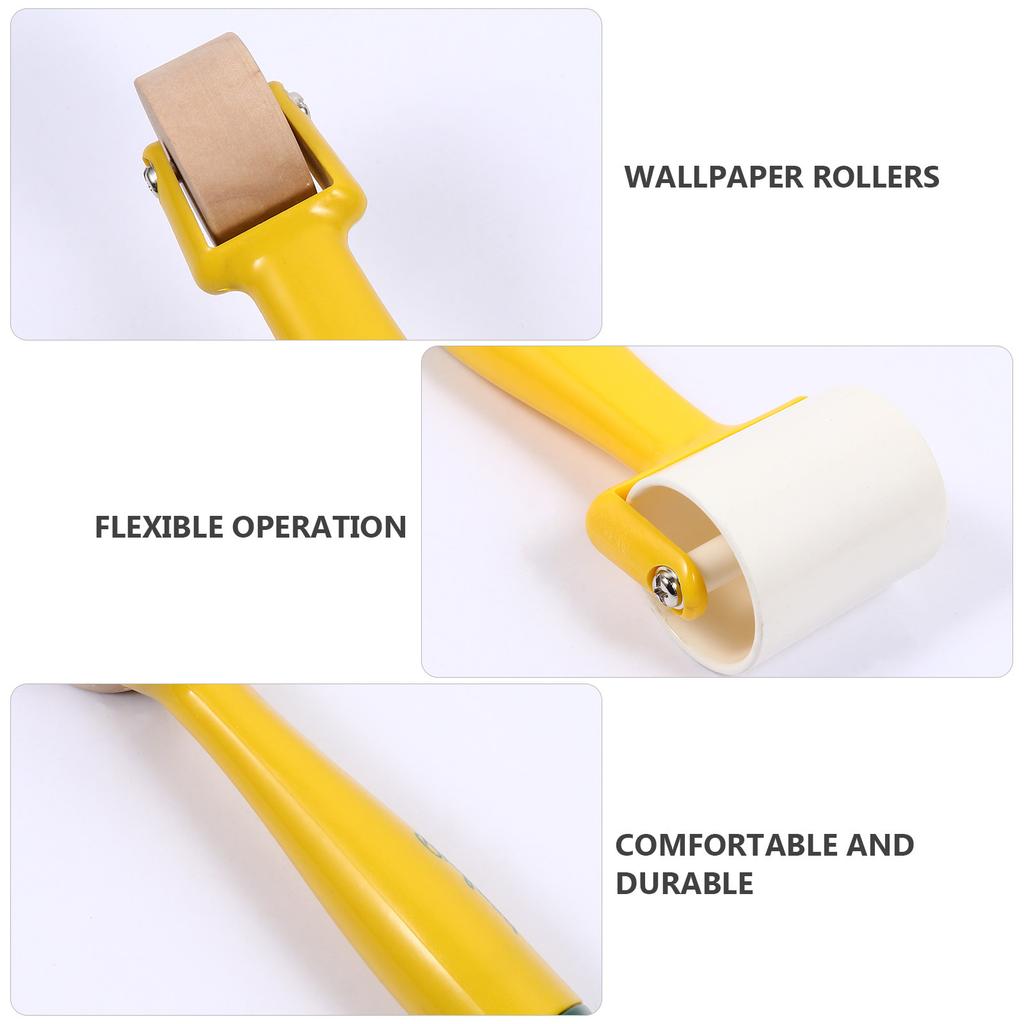 4Pcs Wallpaper Seam Roller Tool Plastic Handle Pressure Wheel for Wall Paper Vinyl Film Automotive Sound Insulation DIY Home