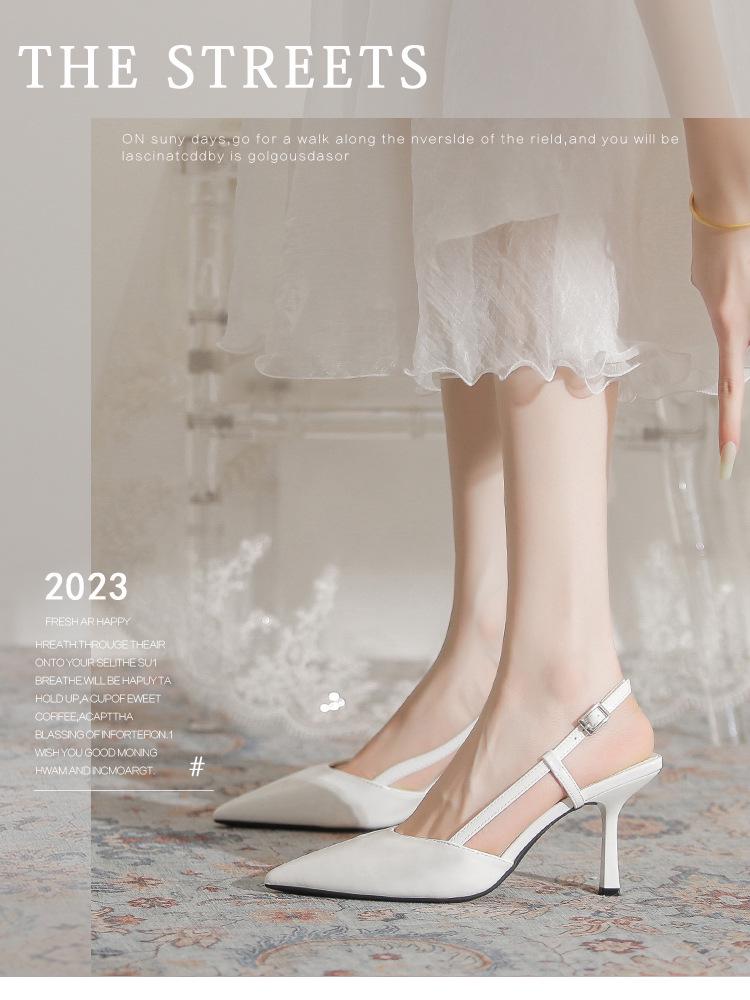 8369-5 Women's Closed Toe Stiletto High Heels - Summer 2023 Patent Leather Pointed Sandals