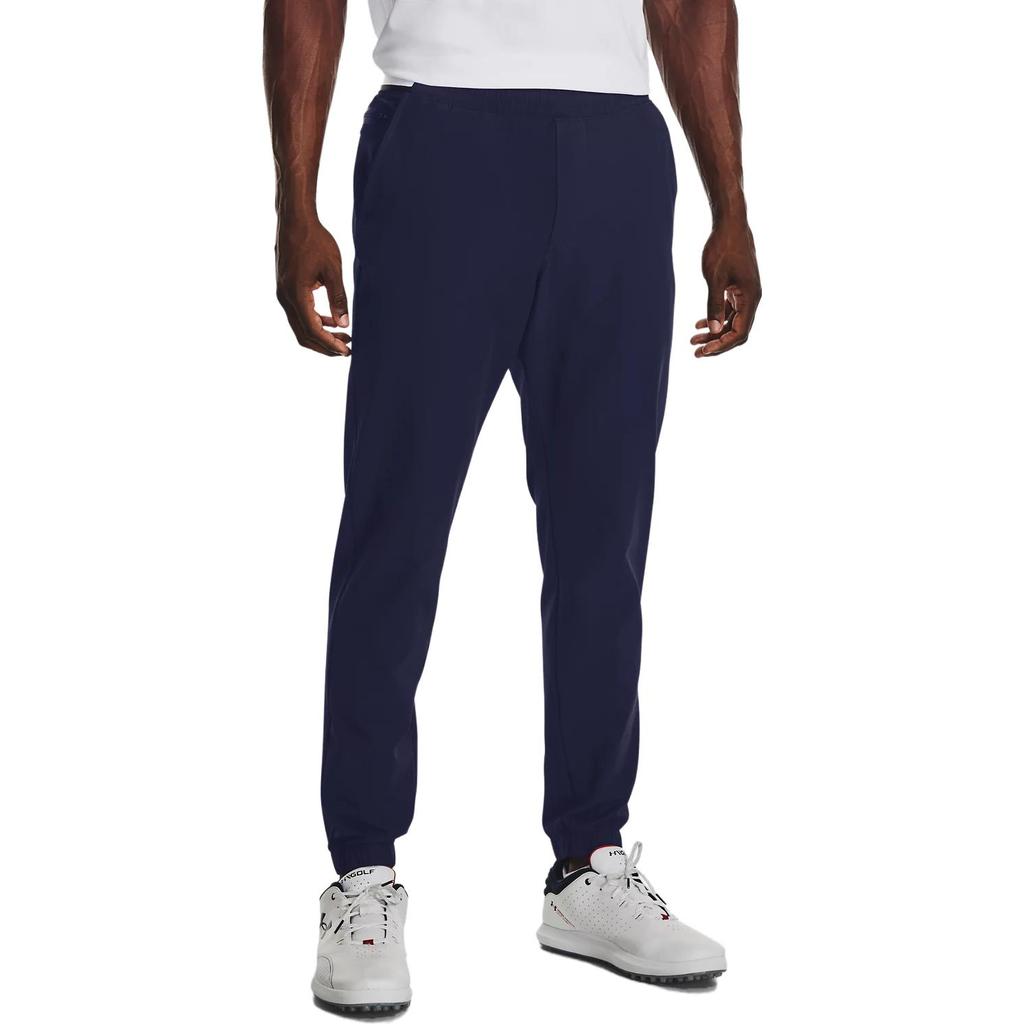 Under Armour Solid Color Elastic Waist Joggers Men Bottoms Midnight-Blue 1374766-410