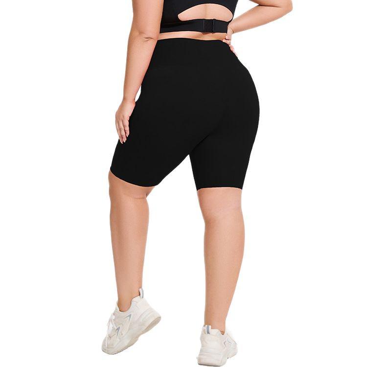 Women's High-Waist Peach Yoga Sports Pants - Elastic, Nine-Point Fit