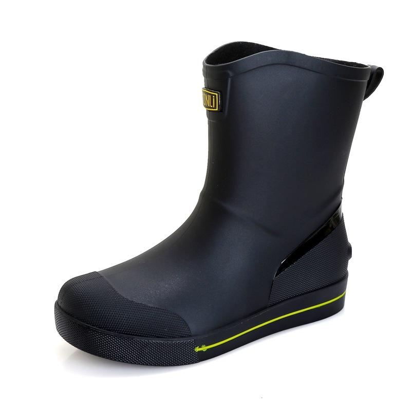 

Новые модные водонепроницаемые ботинки мужские строительные резиновые сапоги взрослые непромокаемые ботинки мужские средние высокие защитные непромокаемые сапоги 44