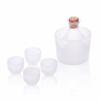 Sake set chilled server heat-resistant glass borosilicate tokkuri sakazuki 6-piece ware 330ml matte.