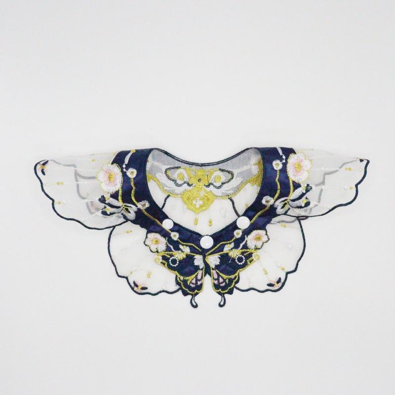 New Chinese-style Pet Cat Cloud-collar Red Embroidery Pet Shawl Hanfu Embroidered Scarf Neck Collar Decoration