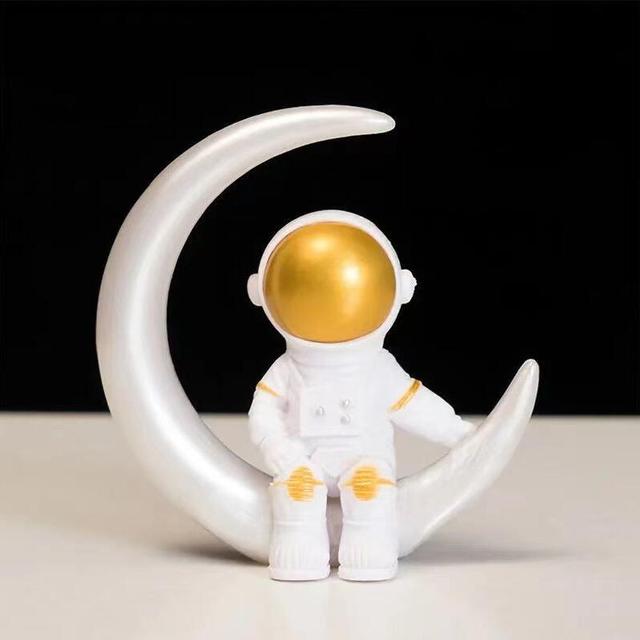 Żywica Figurka Astronauty Statua Figurka Kosmonauta Rzeźba Edukacyjna Zabawka Dekoracja Biurka Domu Model Astronauty Na Prezent Dla Dzieci