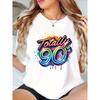 A Totally Stylish and Casual Printed Women'S Round-Neck T-Shirt with A Complete 90S Retro Vibe