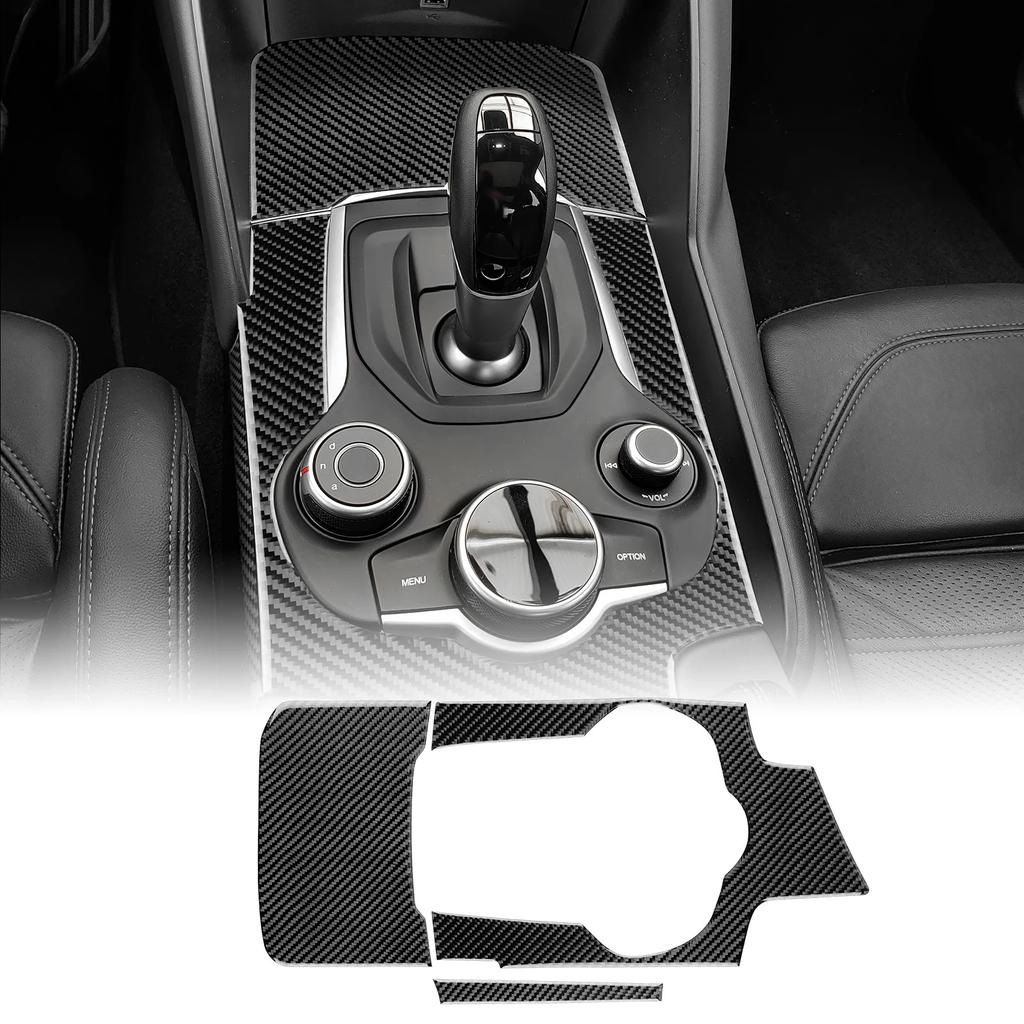 For Alfa Romeo Giulia Stelvio 2017- Car Center Console Gear Shift Storage Box Panel Decoration Sticker Trim Car Accessories
