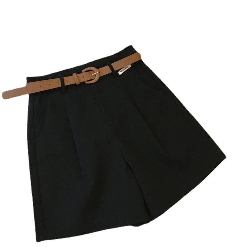 Women's Spring/Summer Wide-Leg Shorts with Belt – Five-Point, Loose, Versatile, Casual