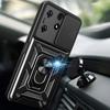 For TECNO Spark 10 Pro PC+TPU Anti-Scratch Phone Case Slide Lens Protection Kickstand Cover