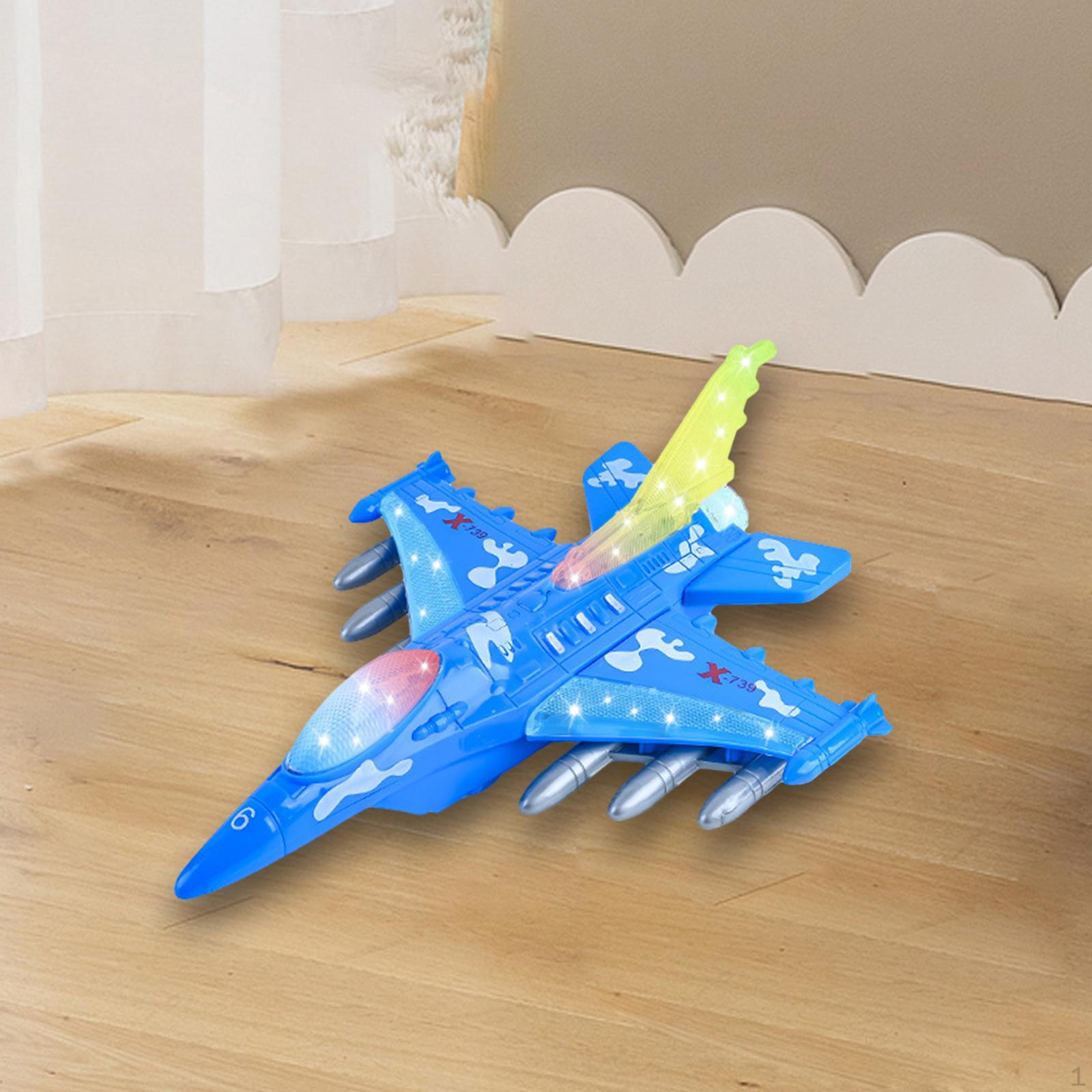

Игрушечный самолет для детей, с огнями и музыкой, забавная портативная игра, игрушка для путешествий, электрическая синий