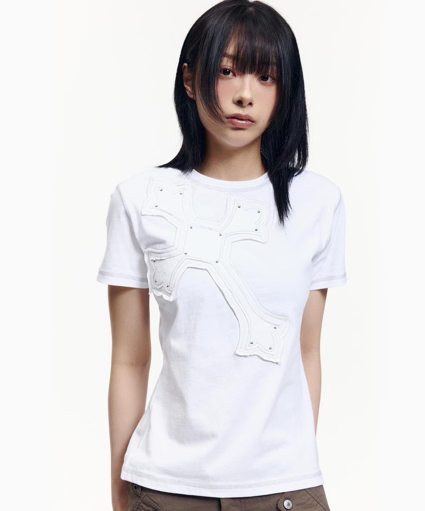 AAKAM Big Patch Cros2 Half Top (White)