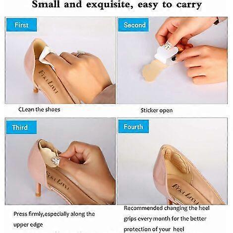 4 Pairs Heel Protectors Heel Pads for Oversized Shoes Anti-Slip and Anti-Friction Protectors (Beige & Black)