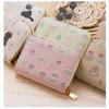 Portable Cartoon Print Mini Short Wallet PU Leather Multi-slot Organ Card Holder Zipper Lightweight Students Coin Purse
