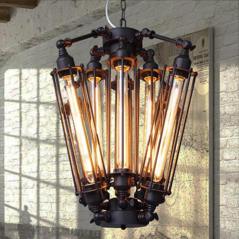 Industrial Metal Steampunk Pendant Hanging Lamp Black Retro Chandelier Light