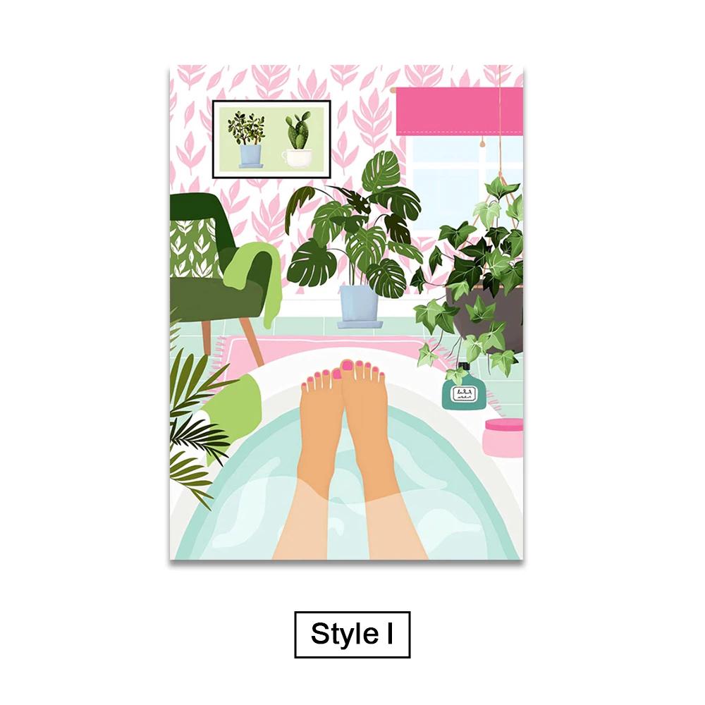 

Абстрактные тропические растения цветы черные постеры кошки бохо настенное искусство холст картины принты настенные картины для декора гостиной 21x30cm No Framed