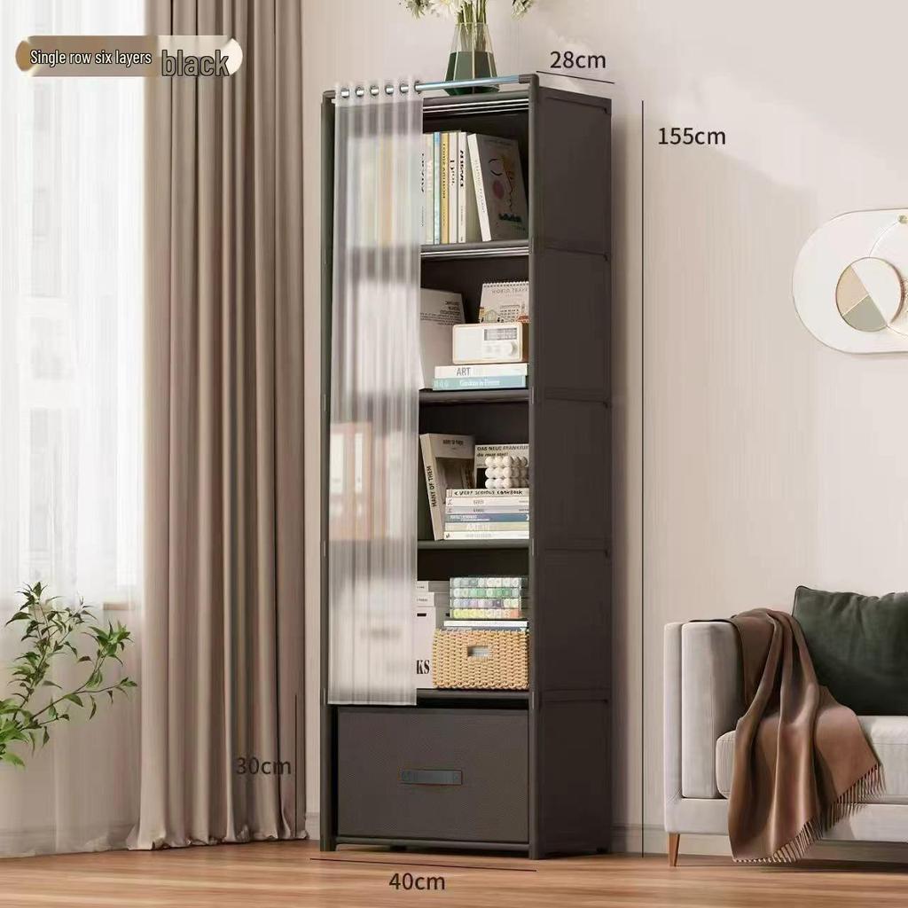 Simple Multi-layer Floor-standing Bookshelf: Narrow Corner Storage Rack for Living Room