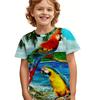 Boy's Fashion 3D Printed T-Shirt - Short Sleeve Crew Neck Casual Streetwear Bike Design for Young People
