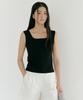 Lingseoul Square Neck Sleeveless Top-Black