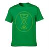 Unisexs Cotton Tshirt With Green Geometric Z Pattern Casual Crew Neck Short Sleeve Tee For Daily Wear Streetwear Style Top