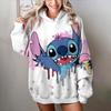 Miniso 2025 Mikiny s 3D potiskem Stitch pro ženy, roztomilý kreslený potisk, dámské módní mikiny s dlouhým rukávem, pouliční styl, podzim/zima, nové pulovry