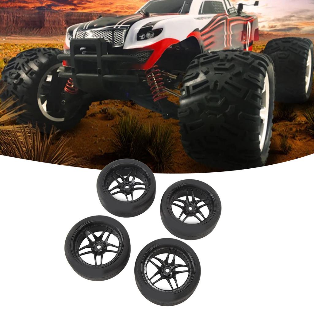 4pcs RC Tires Wheels  S Sets 12mm Hex Wheels  S Rubber Tires Width 26mm for 1Celsius10 RC Racing Car Drifting Car