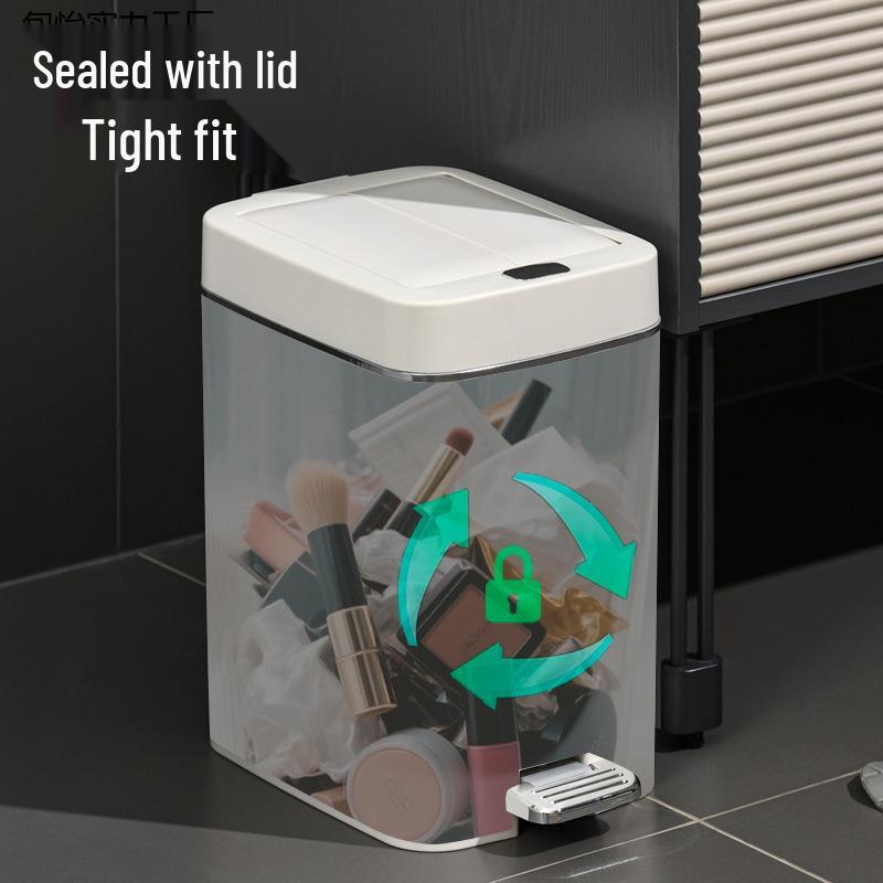 Silent Double-Open Trash Can with Foot Pedal for Kitchen and Bathroom