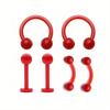 6Pcs UV Rook Multicolor Nose Rings Hoop Earrings Eyebrow Ring Lip Labret Studs Acrylic Flexible Cartilage Ear Piercing Jewelry