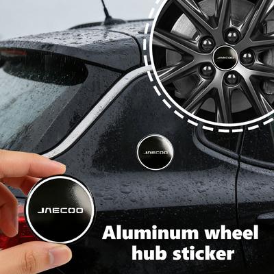 Aluminium Emblem Car Wheel Center Cover Sticker Hub Caps Decal For JAECOO J8 J7 PHEV C9 2WD AWD