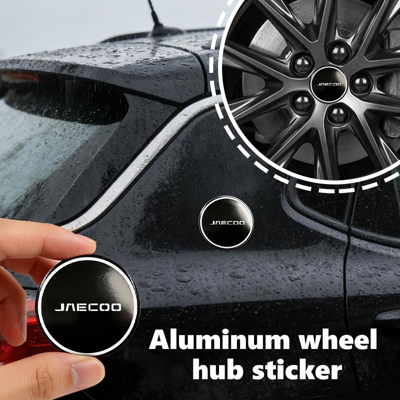 Aluminium Emblem Car Wheel Center Cover Sticker Hub Caps Decal For JAECOO J8 J7 PHEV C9 2WD AWD