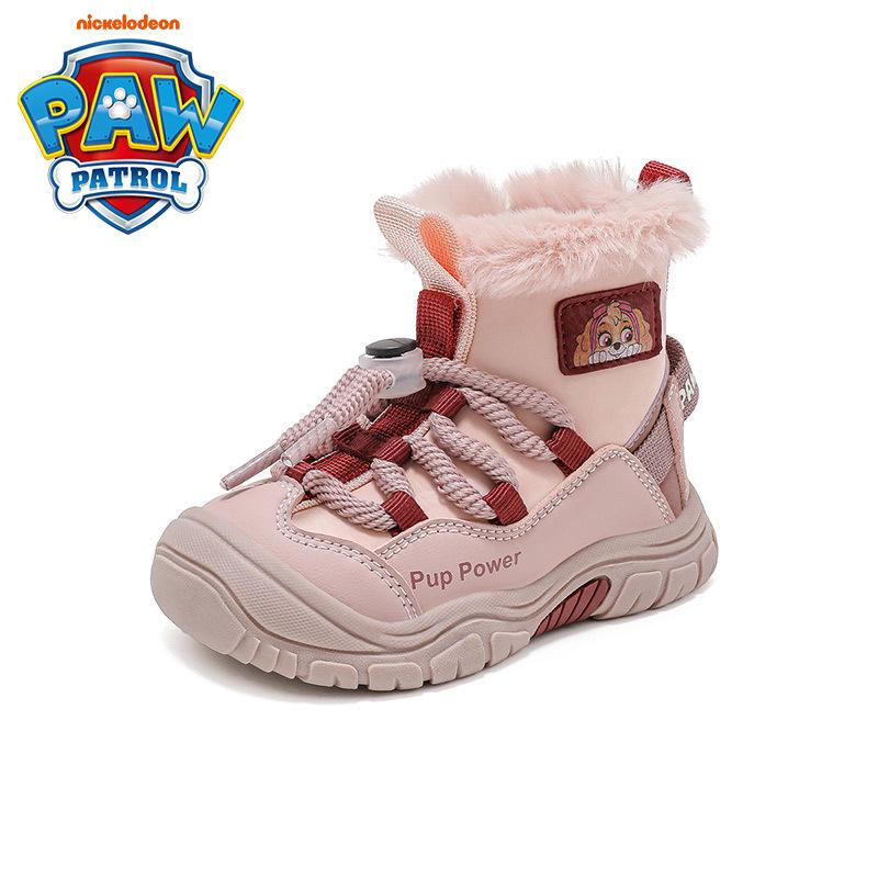 Зимние ботинки Щенячий патруль для детей 2025: Спортивная обувь для мальчиков и девочек, с бархатной подкладкой, нескользящая, ультрамягкая, устойчивая к загрязнениям Size 28 - 170mm