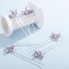 5 Pcs Rhinestones Little Simple Bride Wedding Hair Pins Purple Bridal Hair Piece Wedding Hair Accessories for Women and Girls