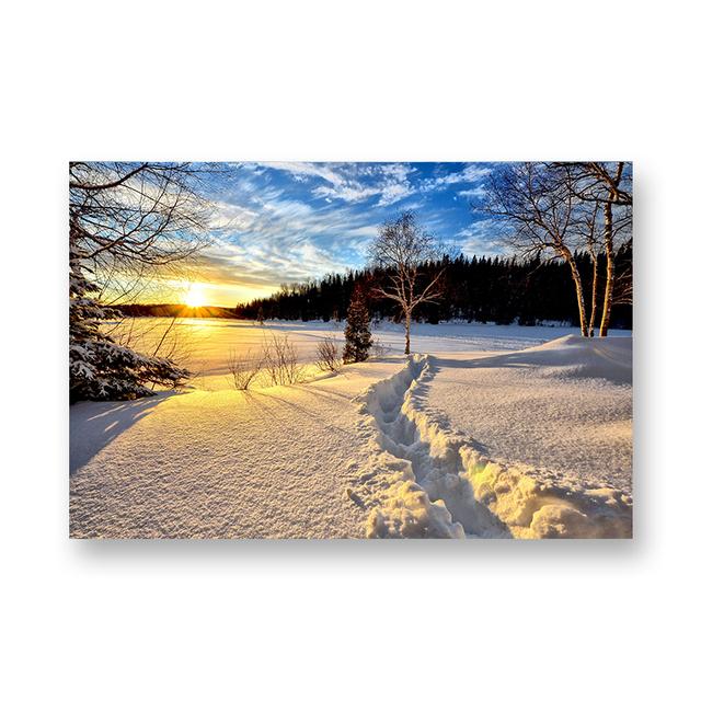 Winterlandschap Meer Foto's Canvas Schilderij Muurkunst Sneeuw Posters en Prints Muurkunst voor Woonkamer Home Decor Cuadros