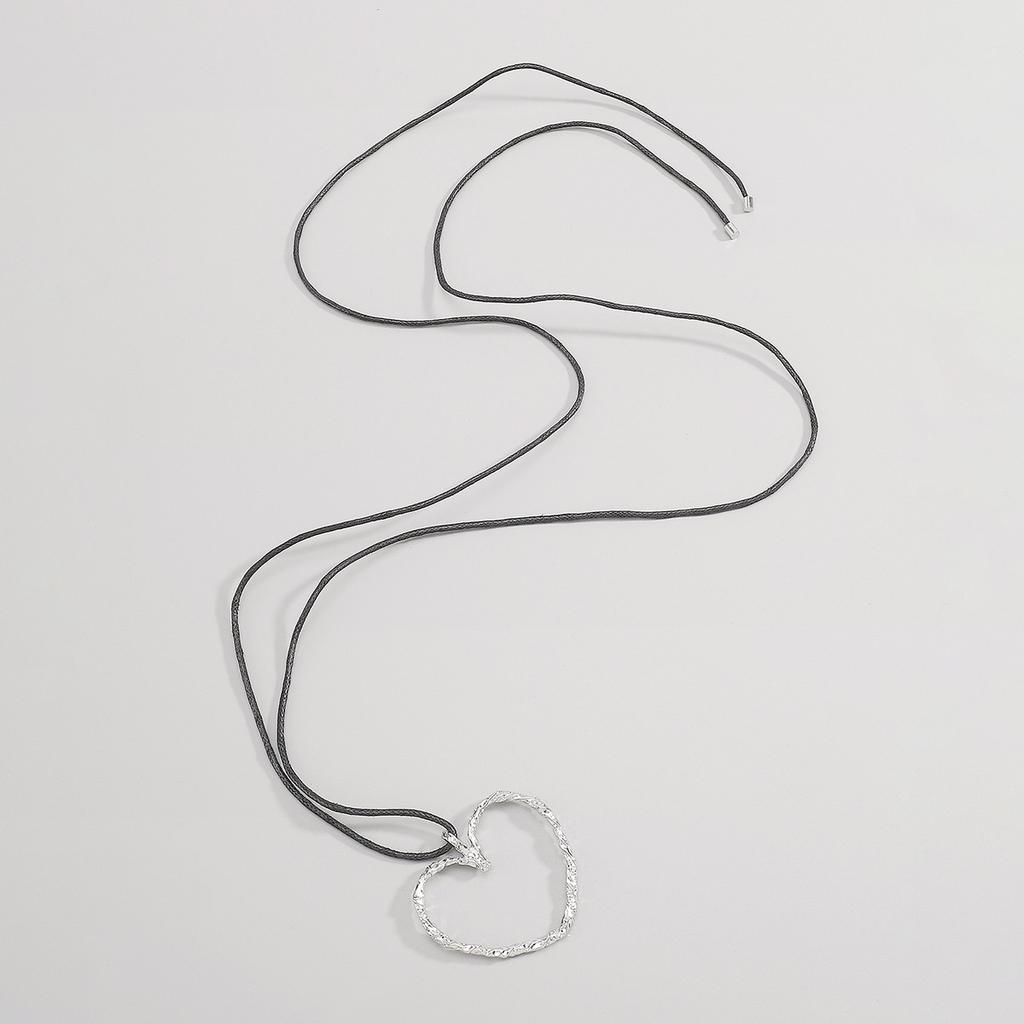 Dames Europees Hol Hart Hanger Sieraden Eenvoudige Minimalistische Strik Touw Creatieve Ketting