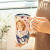 Large Capacity Ceramic Coffee Mug Travel Mug with Lid Latte Mugs With Handle Household Drinking Flower Tea Cup