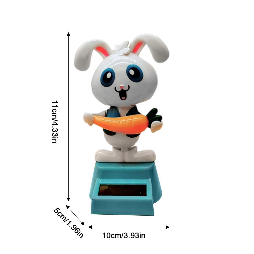 Solar tanzendes Spielzeug Auto Dekoration Solarenergie Dekoration Wackelkopffigur Cartoon Kaninchen Form Dekoration Heimschmuck
