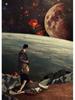 Vinatge Space Collage Night Sky Posters Canvas Painting Galaxy Moon Surrealism Wall Art Picture For Living Room Home Decoration