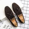 Spring Matte Tassel Slip-on Leather Shoes for Men - Versatile British Nightclub Style, Large Size
