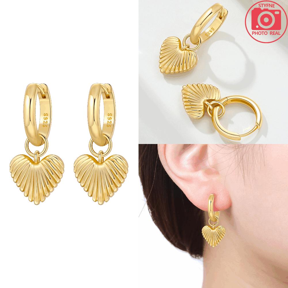 Original Earring Copper Heart White Zircon Lucky Hollowing Out Earring Delicate Women Jewelry Anniversary Gift