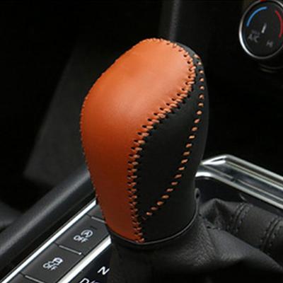 Leather Car Gear Shift Knob Cover Gear Collars for Volkswagen VW Polo Tiguan Golf 5 6 7 Mk7 Passat B5 B6 B7 CC Jetta AT