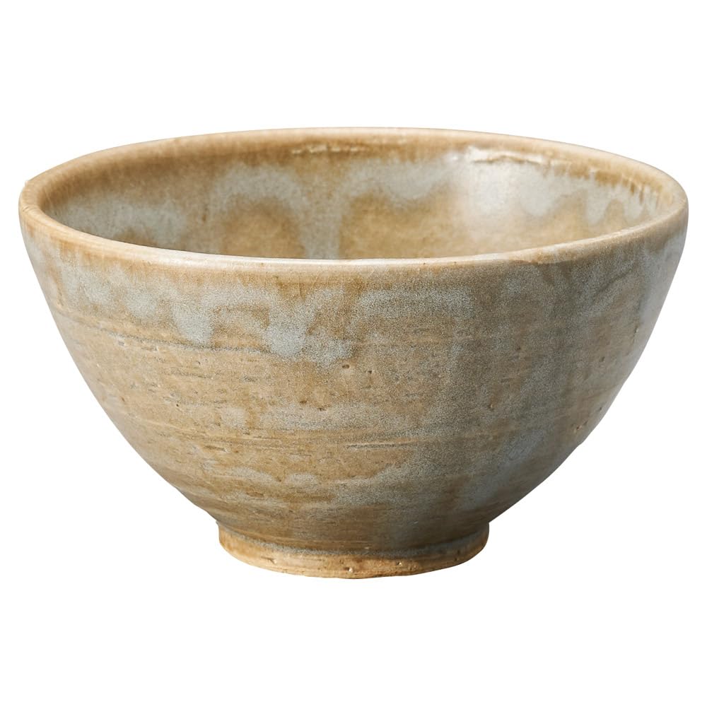 Marui Seito Shigaraki Ware Hechimon Rice Bowl, 11cm Diameter, Olive Brown, MR-3-4532