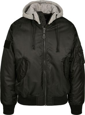Chaqueta de invierno Brandit MA1 con capucha de sudadera negro-gris